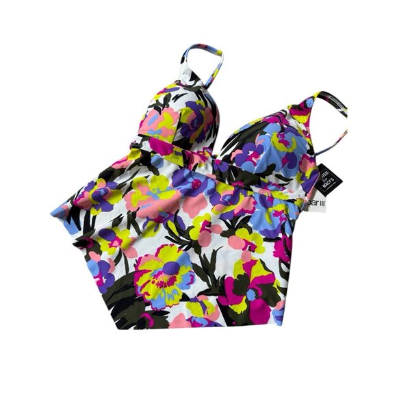 Bar III Women's Paradise Garden‎ Tankini Top Size Medium - Picture 3 of 5